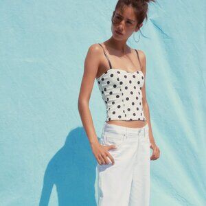 Zara Polka Dot Corset Top Size M